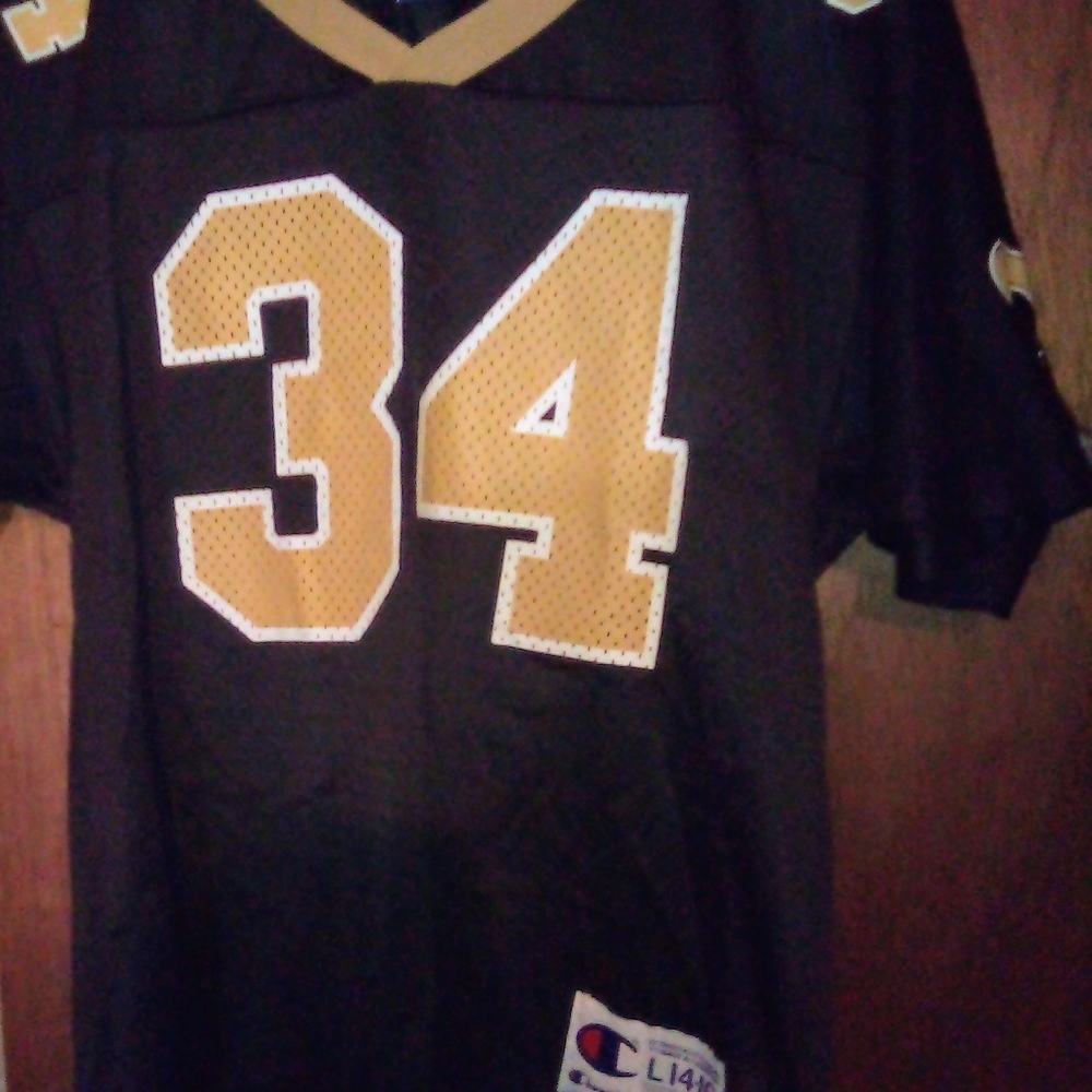 Williams Saints Black and Gold Jersey with Number 34